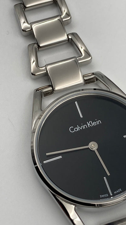 New Swiss Made CALVIN KLEIN Dainty Quartz Black Dial Ladies Watch