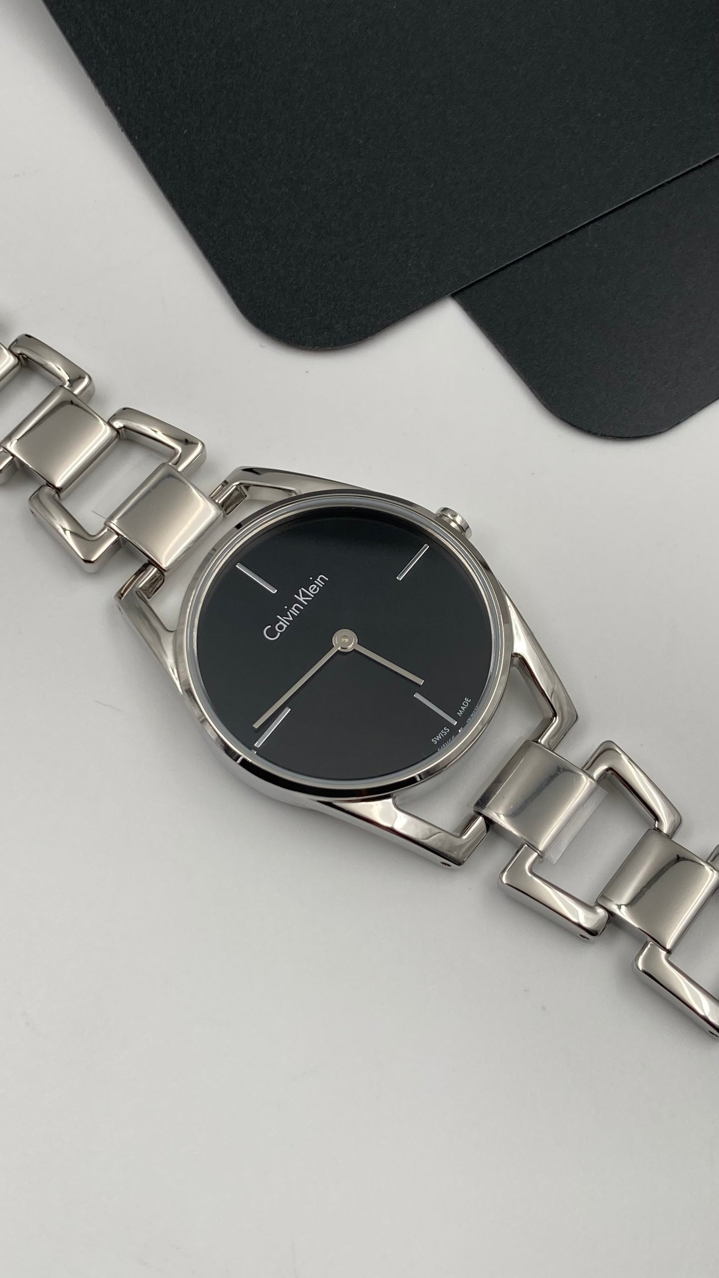 New Swiss Made CALVIN KLEIN Dainty Quartz Black Dial Ladies Watch