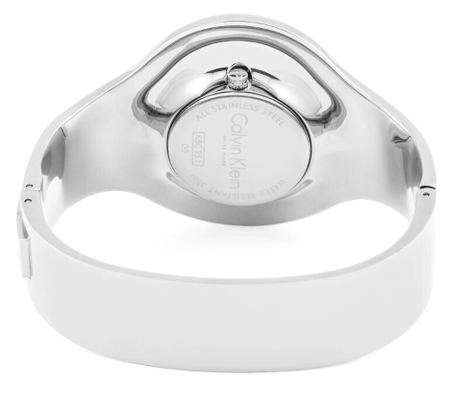 New Swiss Made CALVIN KLEIN Seamless White Dial Small Bangle Ladies Watch