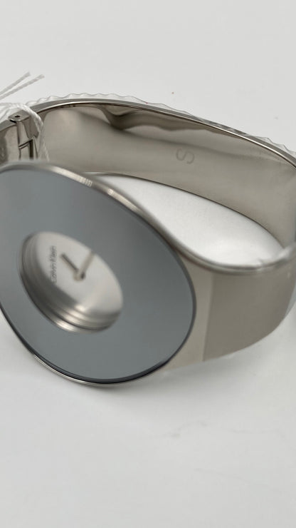 New Swiss Made CALVIN KLEIN Seamless White Dial Small Bangle Ladies Watch
