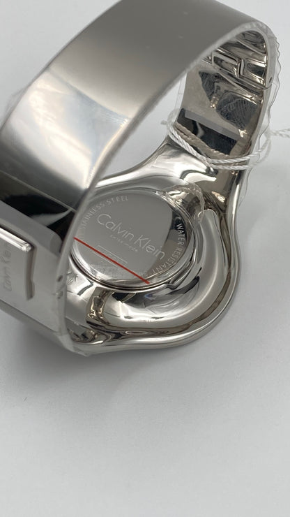 New Swiss Made CALVIN KLEIN Seamless White Dial Small Bangle Ladies Watch