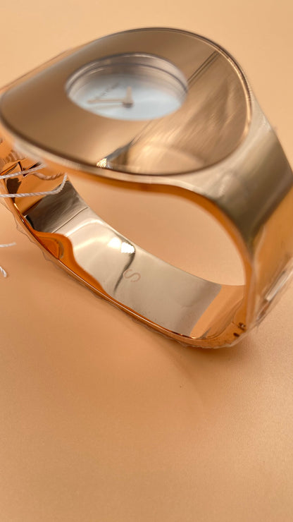 New Swiss Made CALVIN KLEIN Seamless Ladies Small Bangle Quartz Rose Gold Watch