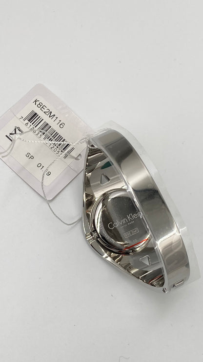 Neue, in der Schweiz hergestellte CALVIN KLEIN Sensual, kleine Damen-Quarzuhr mit silbernem Zifferblatt