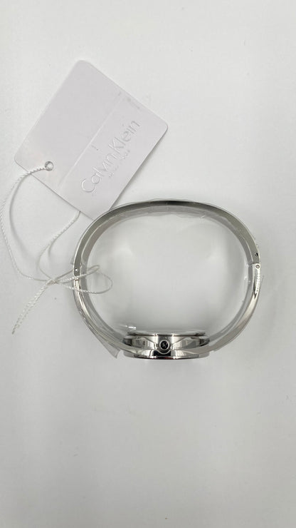 Neue, in der Schweiz hergestellte CALVIN KLEIN Sensual Damenuhr mit mittlerem Armreif und schwarzem Zifferblatt