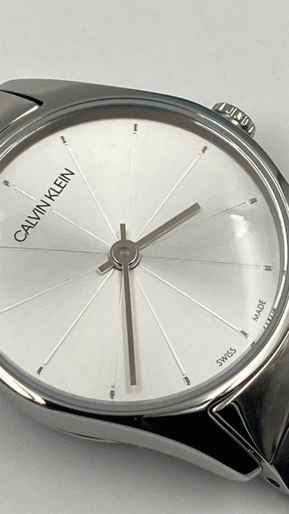 New Swiss Made CALVIN KLEIN Classic Quartz Silver Dial Ladies Watch