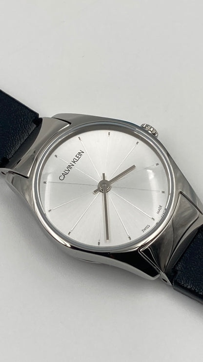 New Swiss Made CALVIN KLEIN Classic Quartz Silver Dial Ladies Watch