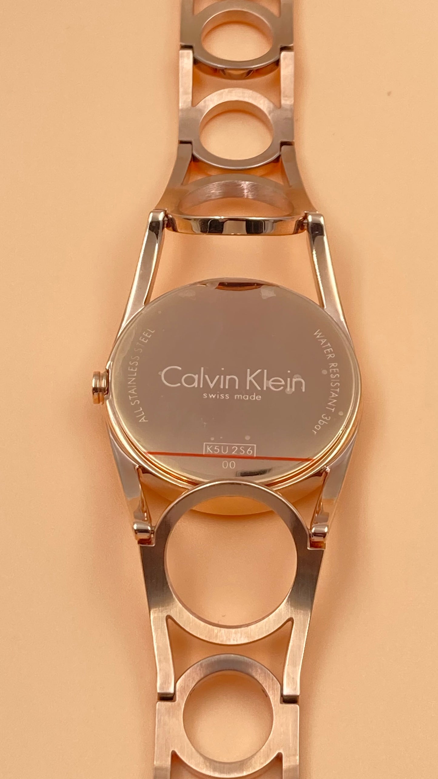 New Swiss Made CALVIN KLEIN Round Silver Dial Small Rose Gold PVD Ladies Watch