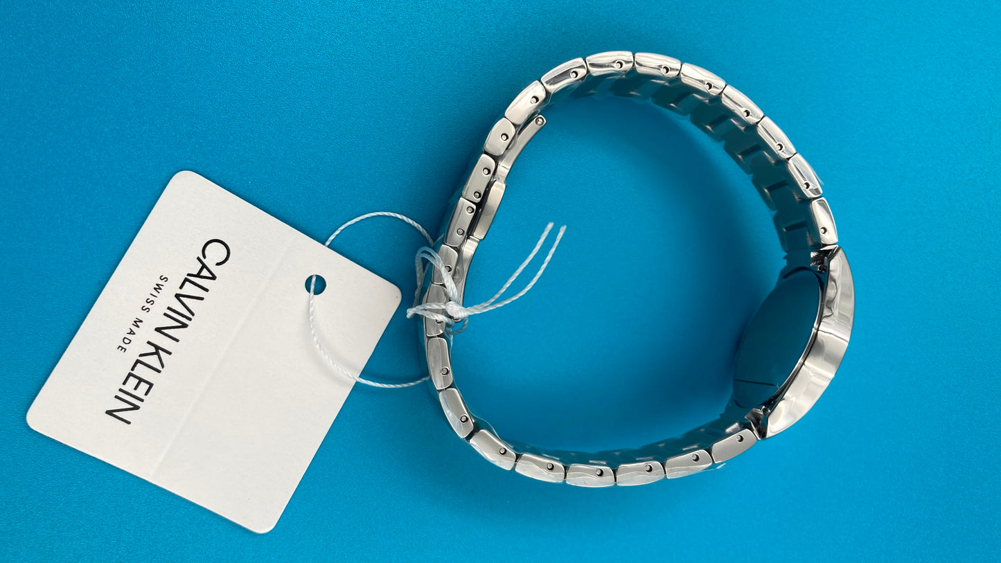 New Swiss Made CALVIN KLEIN Classic Quartz Silver Dial Ladies Watch