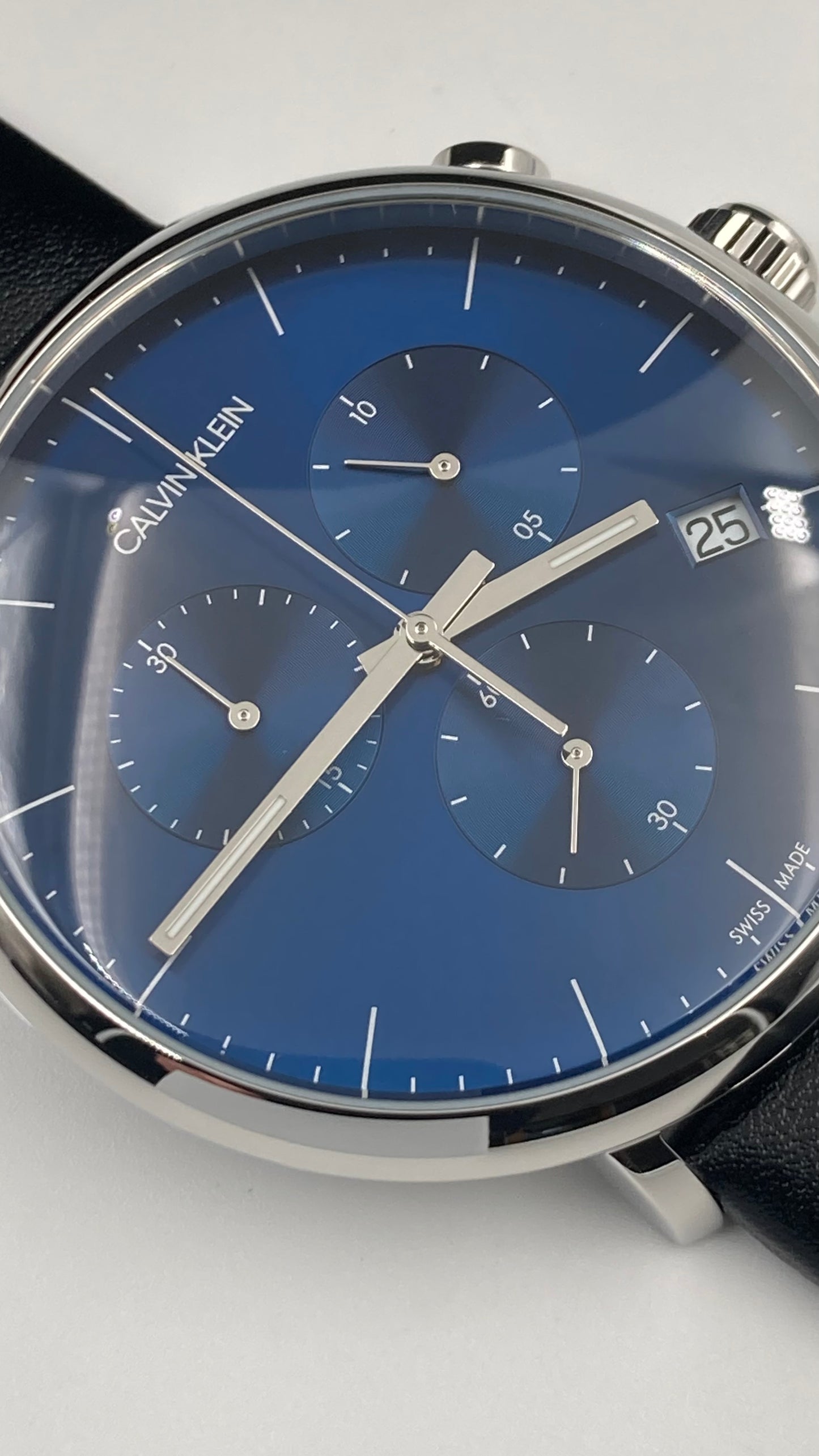New Swiss Made CALVIN KLEIN High Noon Chronograph Quartz Blue Dial Men's Watch
