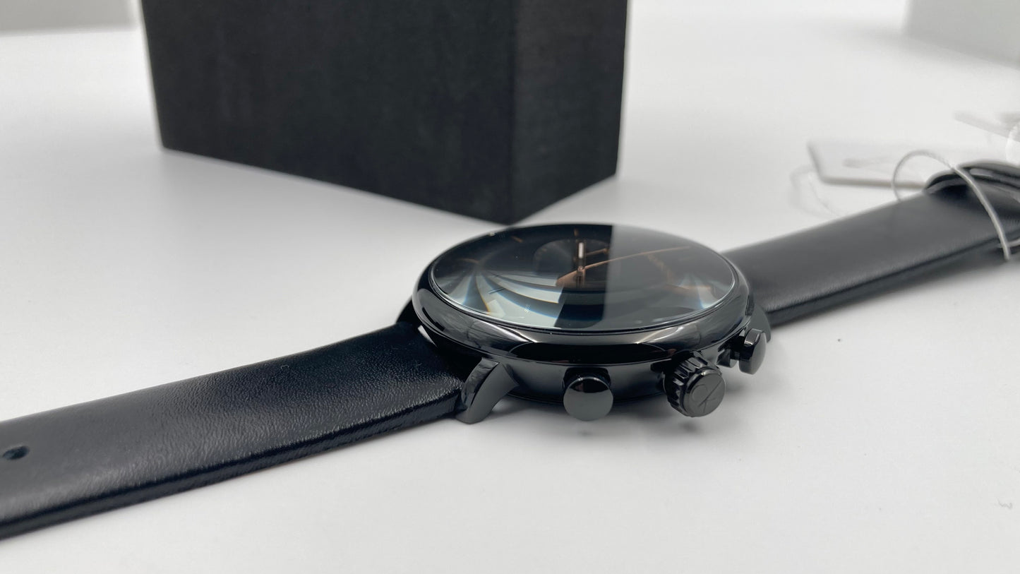 New Swiss Made CALVIN KLEIN High Noon Chronograph Quartz Black Dial Men's Watch