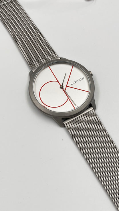 Neue, in der Schweiz hergestellte CALVIN KLEIN City Herrenuhr aus Edelstahl
