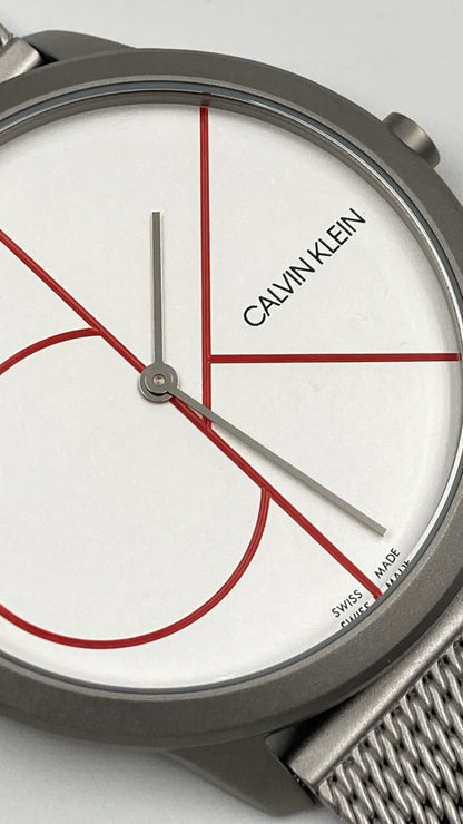 Neue, in der Schweiz hergestellte CALVIN KLEIN City Herrenuhr aus Edelstahl