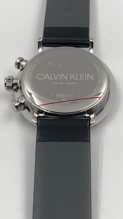 New Swiss Made CALVIN KLEIN High Noon Chronograph Quartz Silver Dial Men's Watch