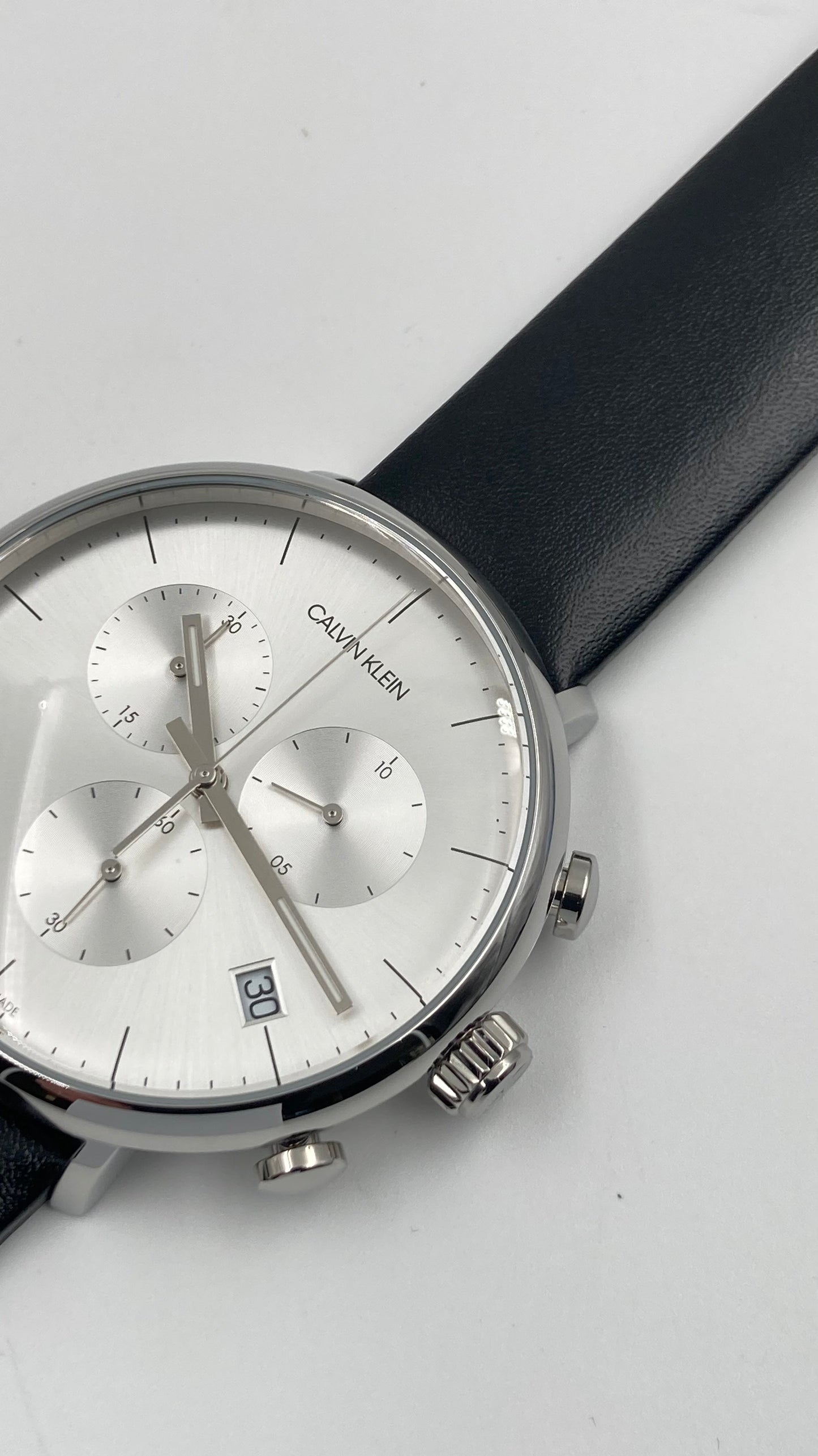 New Swiss Made CALVIN KLEIN High Noon Chronograph Quartz Silver Dial Men's Watch