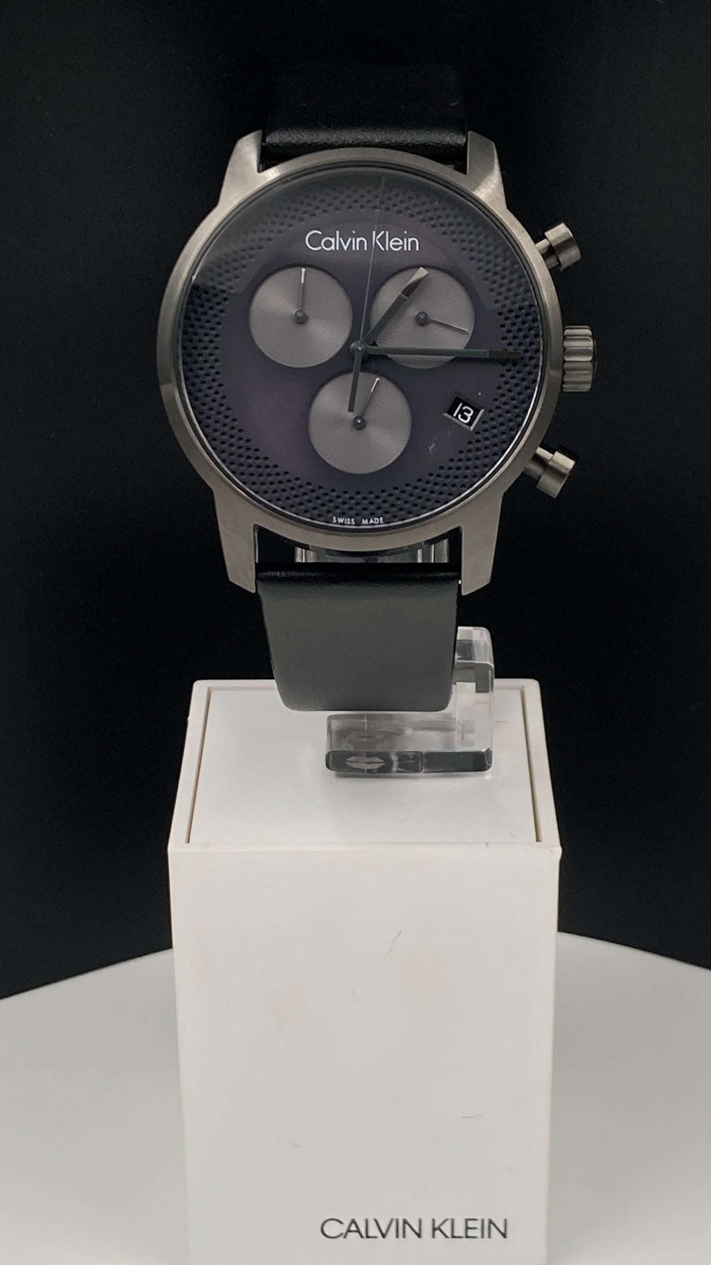 New Swiss Made CALVIN KLEIN City Chronograph Quartz Grey Dial Men's Watch