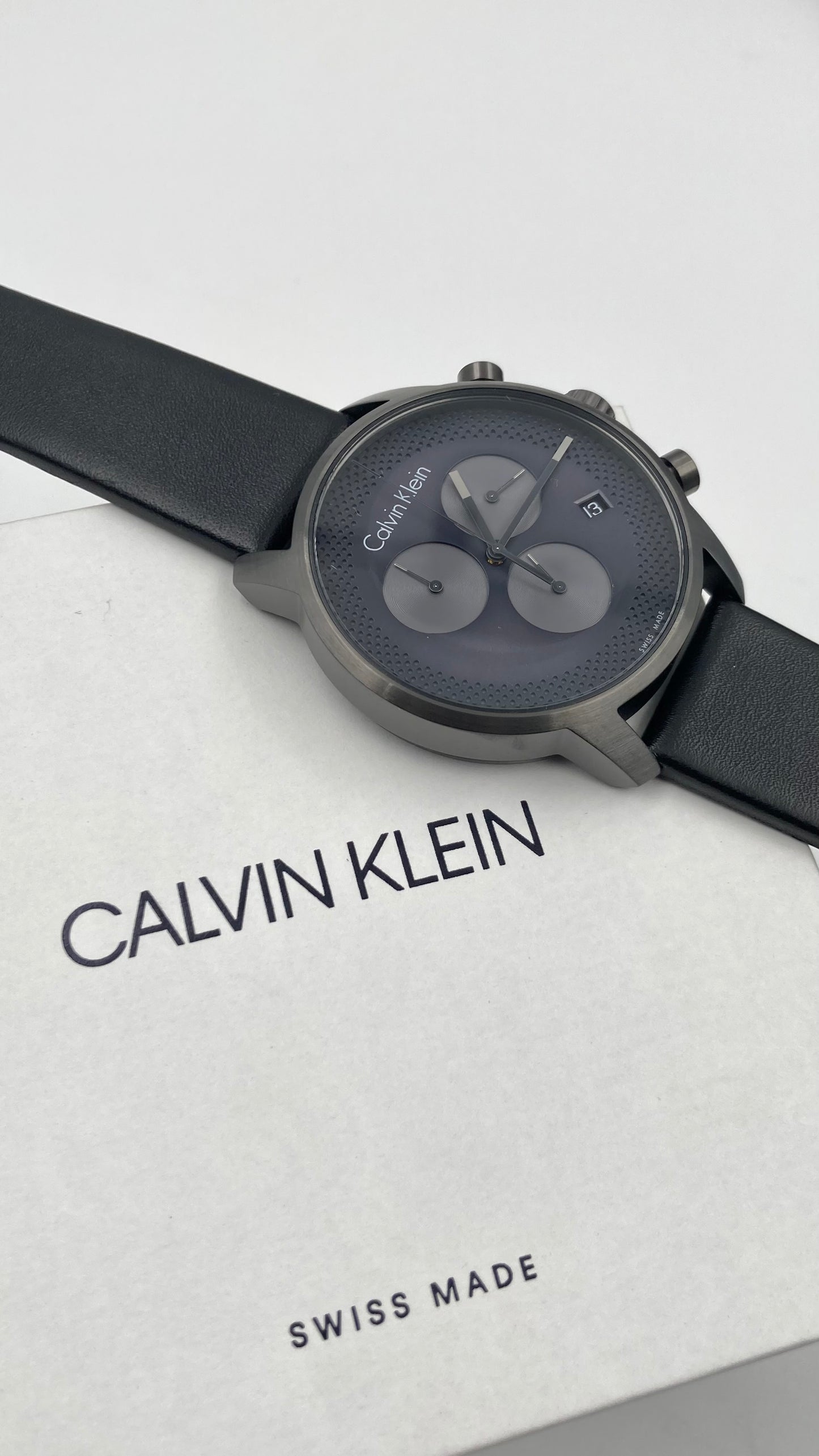 New Swiss Made CALVIN KLEIN City Chronograph Quartz Grey Dial Men's Watch