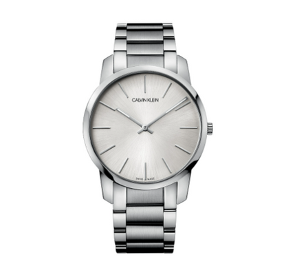 New Swiss Made CALVIN KLEIN Men's Silver Dial City Watch