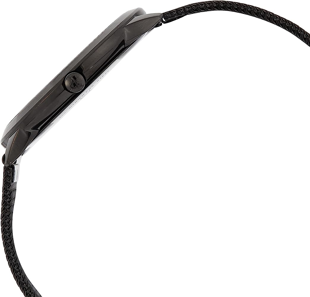 Neu Swiss Made Calvin Klein Herren Quarzuhr Edelstahl Schwarz Zifferblatt 40mmWa 