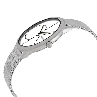 Neue, in der Schweiz hergestellte CALVIN KLEIN Minimal Quartz Herrenuhr mit weißem Zifferblatt