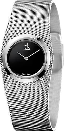 New Swiss Made CALVIN KLEIN Impulsive Black Dial Steel Mesh Ladies Watch
