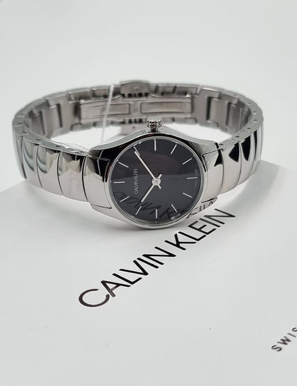 New Swiss Made CALVIN KLEIN Classic Quartz Black Dial Ladies Watch