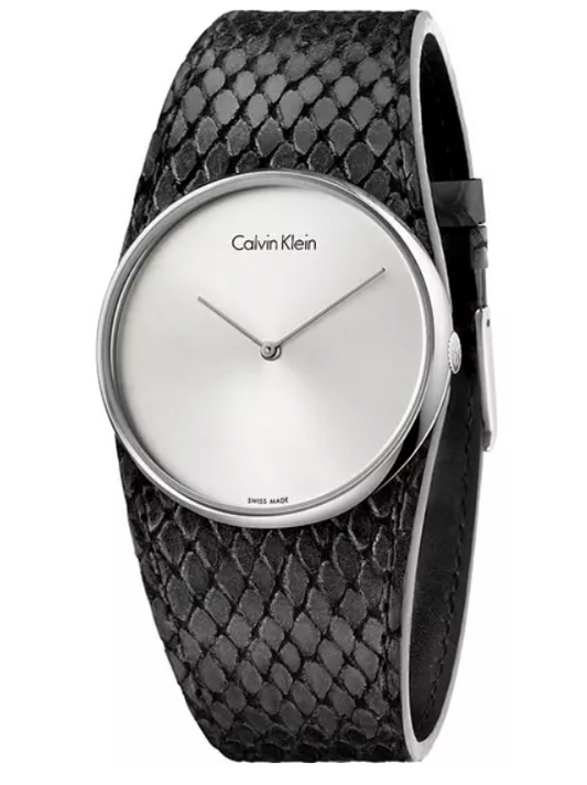 Neue, in der Schweiz hergestellte CALVIN KLEIN „Spellbound“ Damenuhr mit grauem Zifferblatt