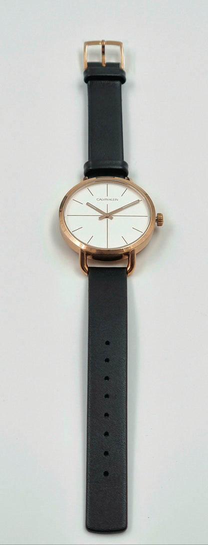 New Swiss Made CALVIN KLEIN Even Quartz Silver Dial Ladies Watch