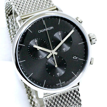 New Swiss Made CALVIN KLEIN High Noon Chronograph Quartz Black Dial Men's Watch