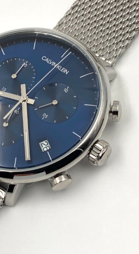 New Swiss Made CALVIN KLEIN High Noon Chronograph Blue Dial Men's Watch