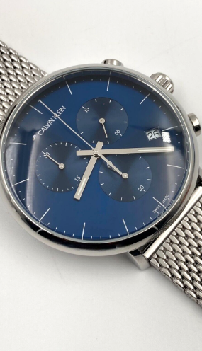 New Swiss Made CALVIN KLEIN High Noon Chronograph Blue Dial Men's Watch