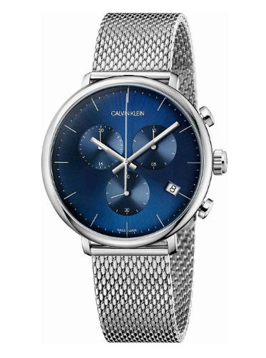 New Swiss Made CALVIN KLEIN High Noon Chronograph Blue Dial Men's Watch
