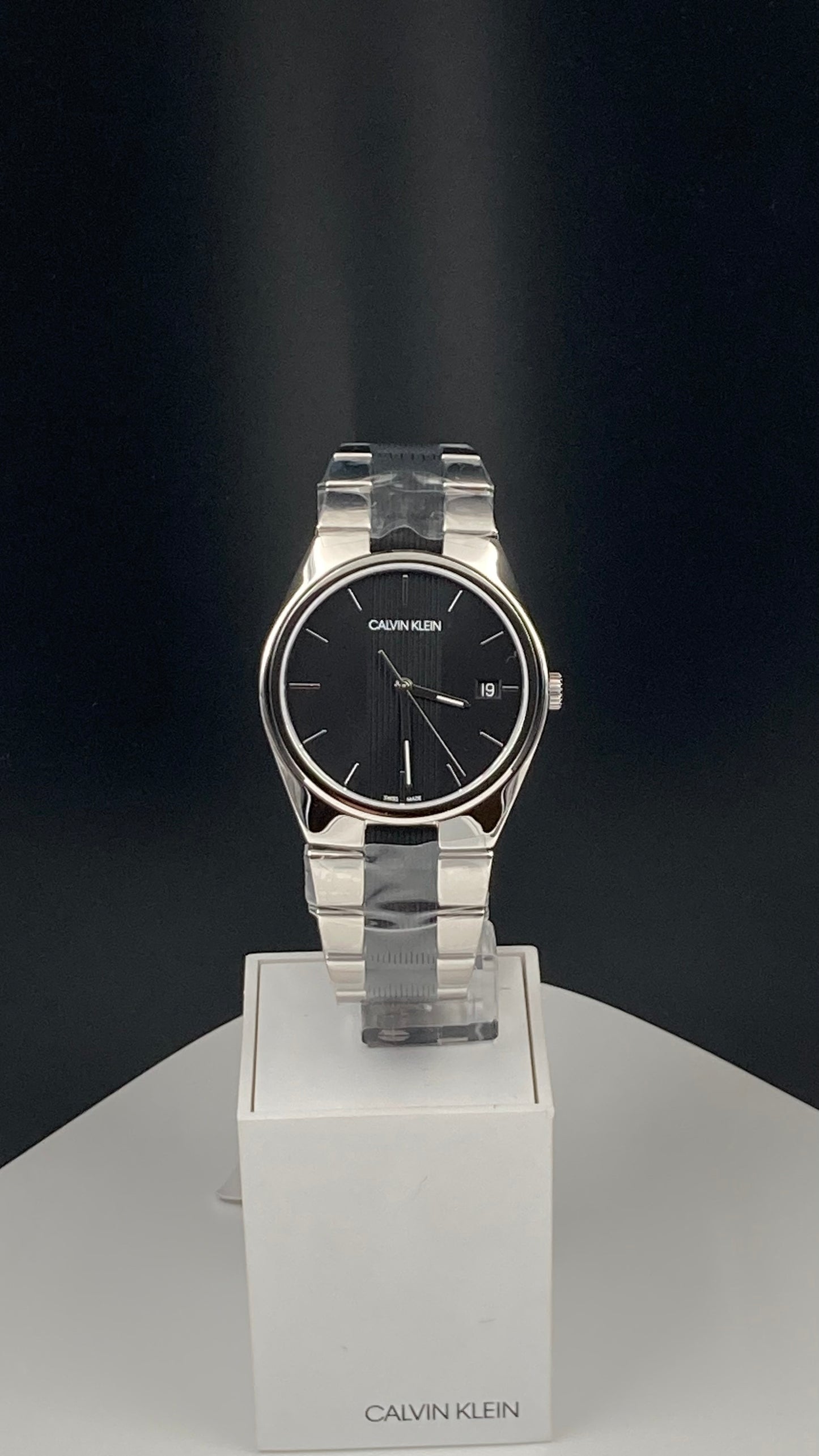 New Swiss Made CALVIN KLEIN Contra Quartz Black Dial Men's Watch