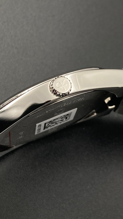 New Swiss Made CALVIN KLEIN Contra Quartz Black Dial Men's Watch