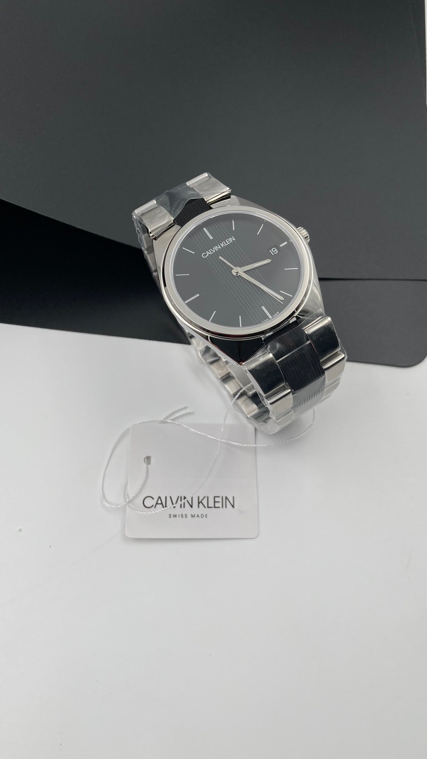 New Swiss Made CALVIN KLEIN Contra Quartz Black Dial Men's Watch