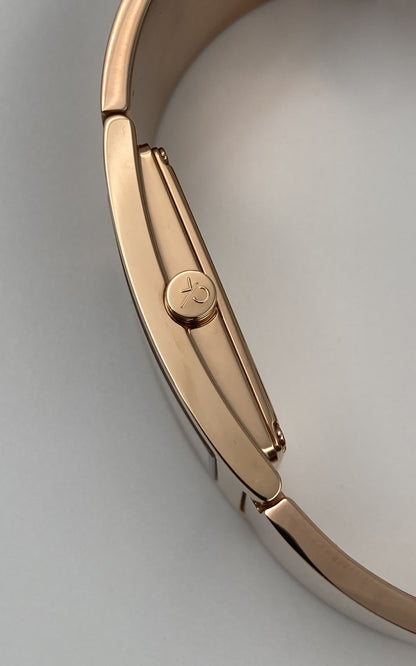 Neue, in der Schweiz hergestellte CALVIN KLEIN Dress Quartz Damenuhr mit silbernem Zifferblatt