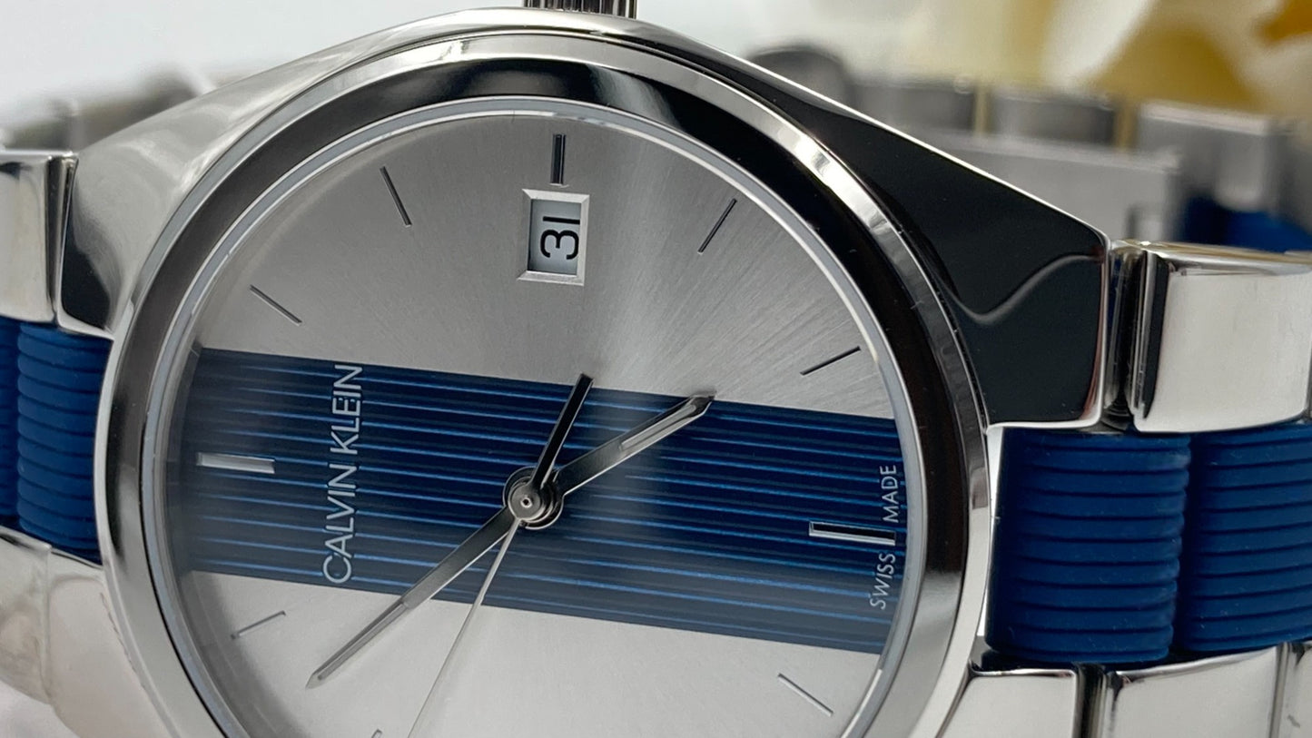 New Swiss Made CALVIN KLEIN Contrast Ladies Quartz Watch