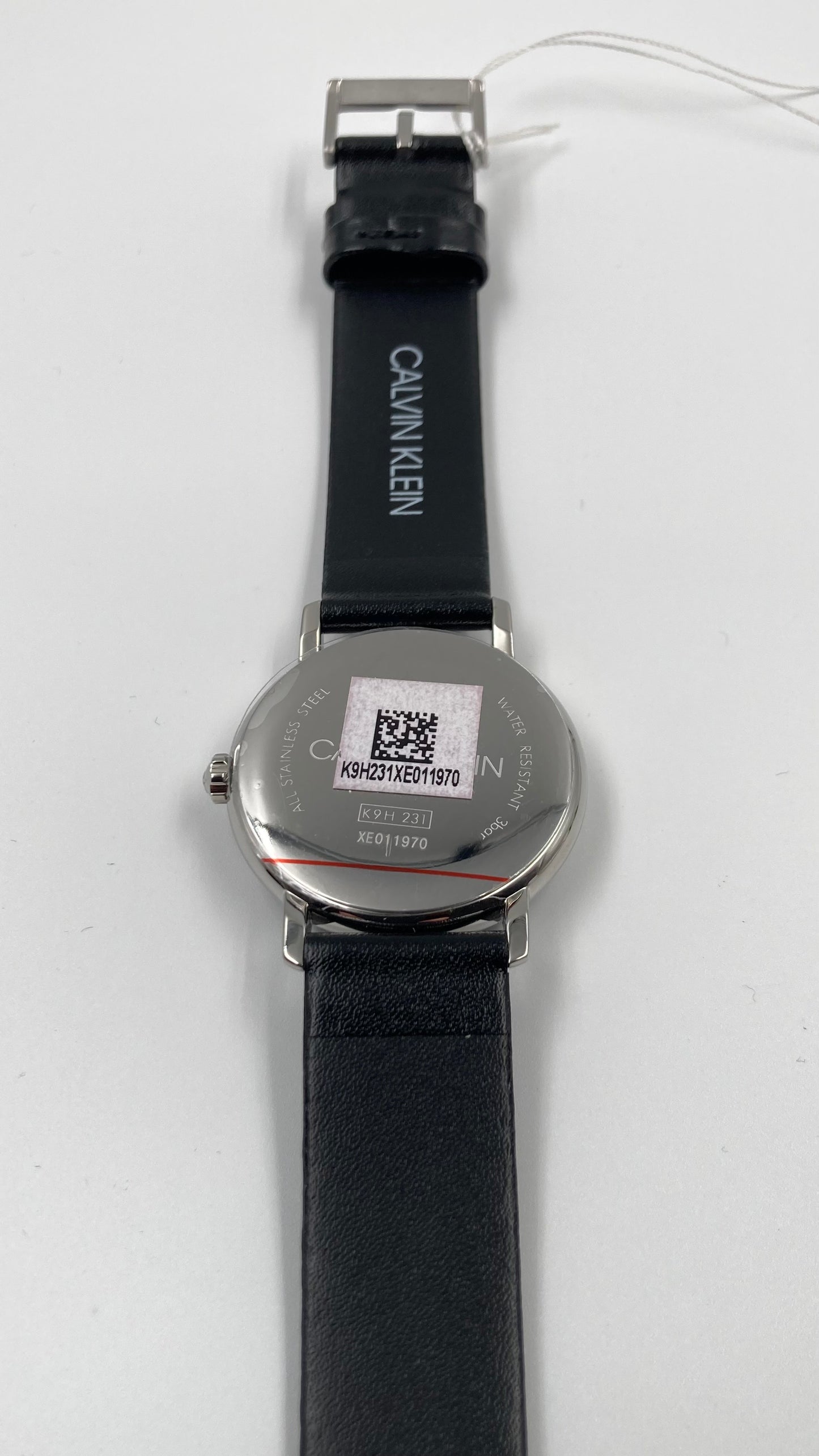 New Swiss Made CALVIN KLEIN Established Black Dial Ladies Leather Quartz Watch