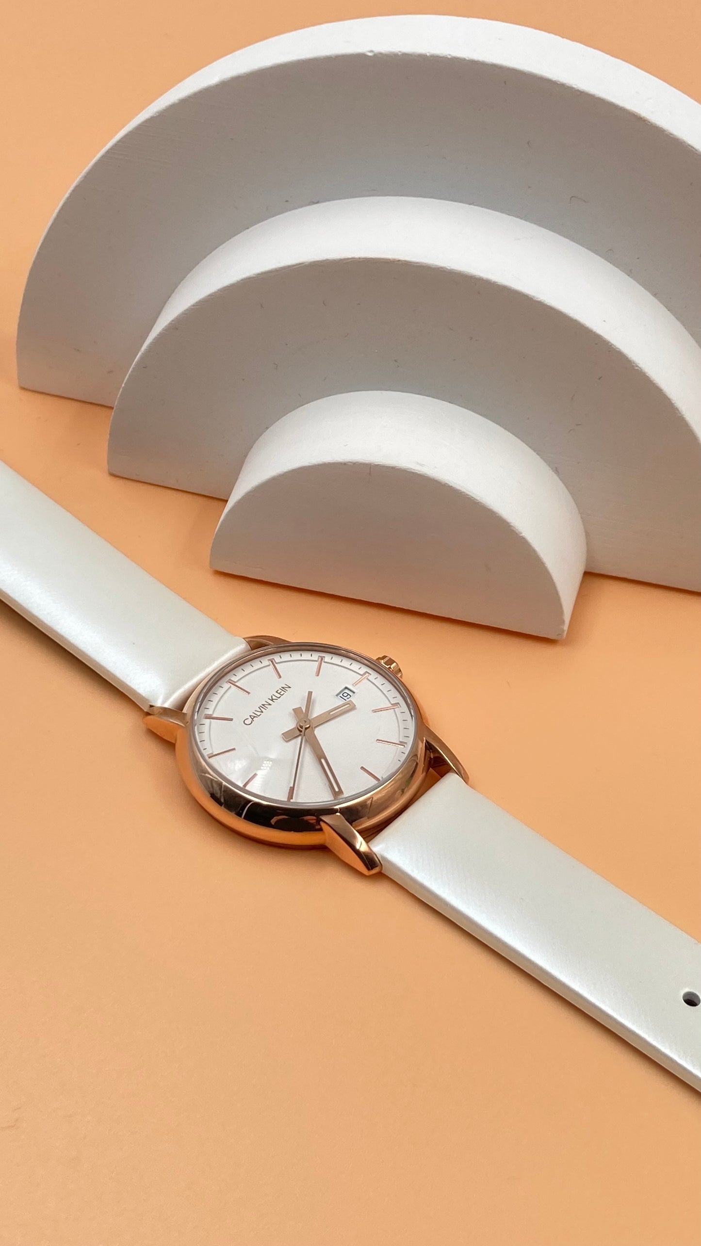 New Swiss Made CALVIN KLEIN Established Quartz Silver Dial Ladies Watch