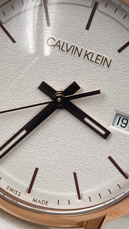 New Swiss Made CALVIN KLEIN Established Quartz Silver Dial Ladies Watch