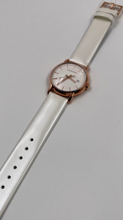 New Swiss Made CALVIN KLEIN Established Quartz Silver Dial Ladies Watch