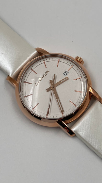 New Swiss Made CALVIN KLEIN Established Quartz Silver Dial Ladies Watch