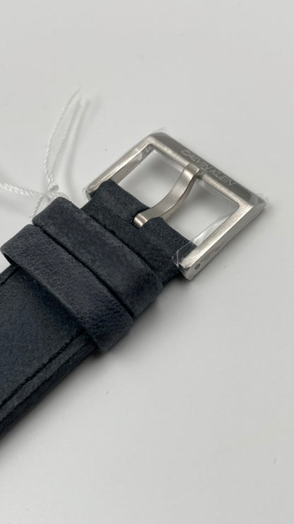 Neue, in der Schweiz hergestellte CALVIN KLEIN Fraternity Quarz-Herrenuhr mit schwarzem Zifferblatt