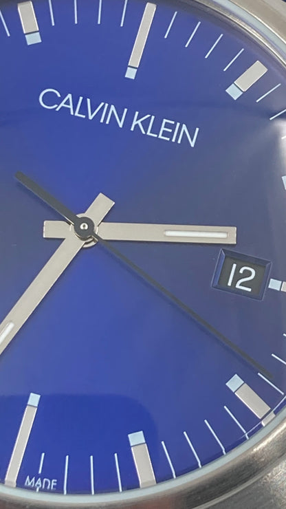 New Swiss Made CALVIN KLEIN Fraternity Blue Dial Men's Quartz Watch