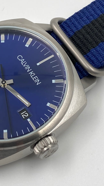New Swiss Made CALVIN KLEIN Fraternity Blue Dial Men's Quartz Watch