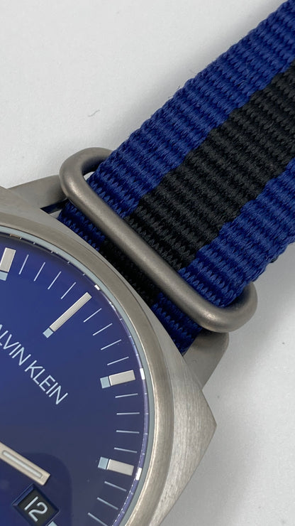 New Swiss Made CALVIN KLEIN Fraternity Blue Dial Men's Quartz Watch