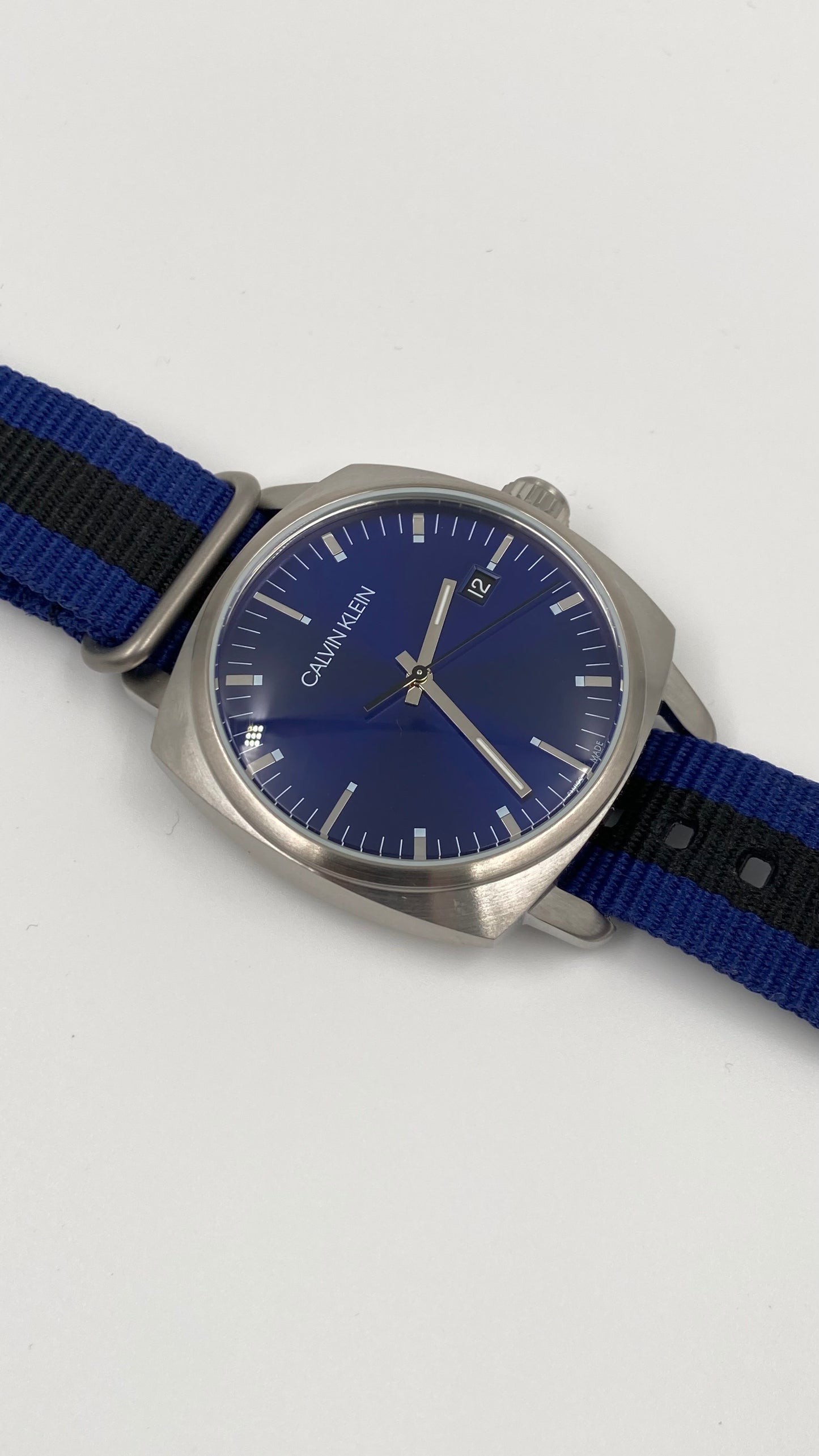 New Swiss Made CALVIN KLEIN Fraternity Blue Dial Men's Quartz Watch