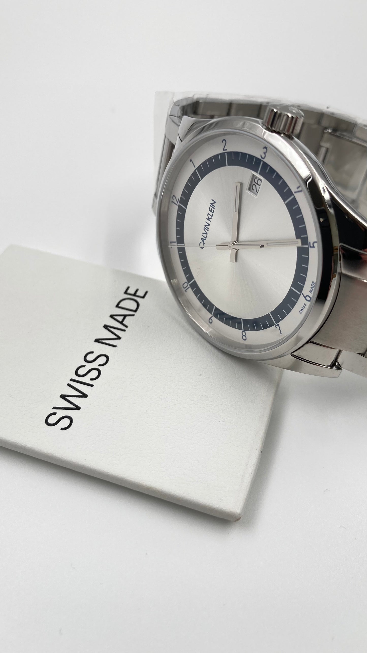 New Swiss Made CALVIN KLEIN Completion Quartz Silver Dial Men's Watch