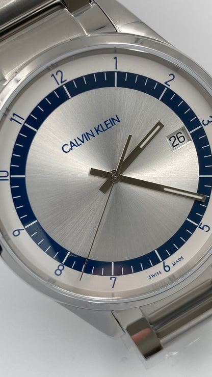 New Swiss Made CALVIN KLEIN Completion Quartz Silver Dial Men's Watch