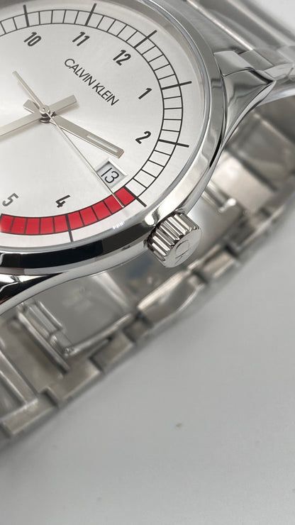 New Swiss Made CALVIN KLEIN Completion Quartz Silver Dial Men's Watch