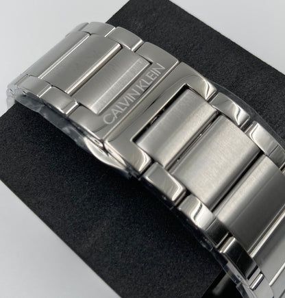 New Swiss Made CALVIN KLEIN Completion Chronograph Quartz Silver Dial Men's Watch